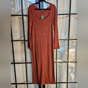 Wild Fable Rust Long Sleeve Dress